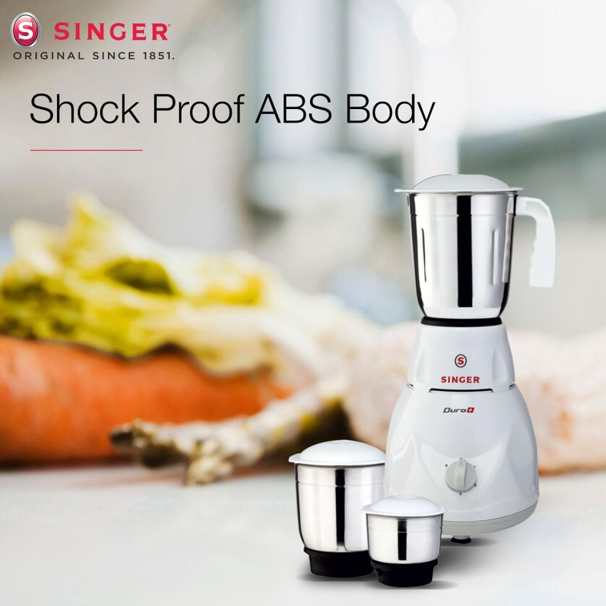 Singer Combo Duro Plus 500W Mixer Grinder + Auro 1000W Dry Iron | Dry Iron + 3 Jar Mixer Grinder | 1 Years Warranty