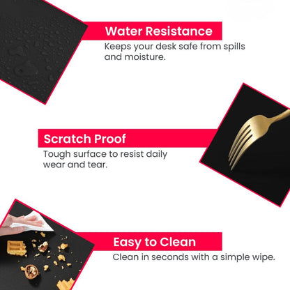BEXT Leather Desk Pad Protector | PU Leather Non-Slip Office Desk Mat & Mouse Pad for Home and Office