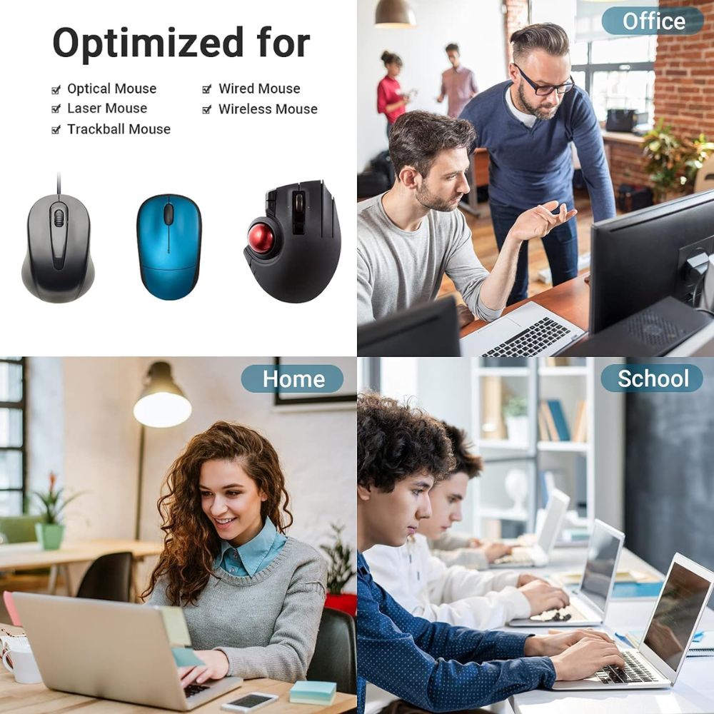 BEXT Gel Wrist Support Gaming Mouse Pad with Lycra Cloth, Non-Slip Rubber Base for Laptop, Computer, Home & Office (Black)
