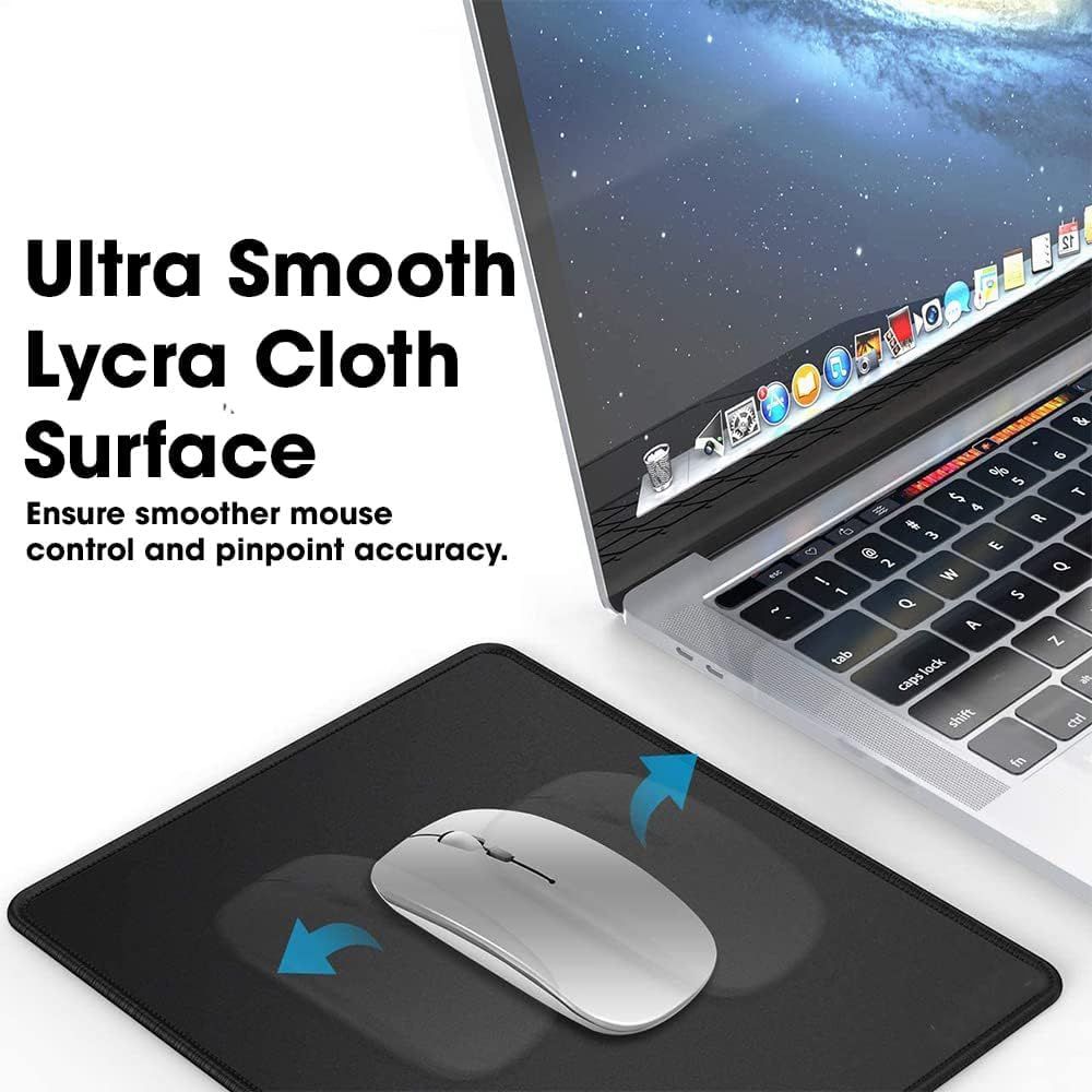 BEXT (2Pcs) Gaming Mouse Pad / Mouse Mat (23×19×0.2 cm) | Non-Slip Rubber Base | Waterproof Surface |(Black)
