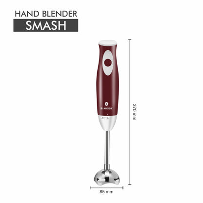 Singer Smash 300W Hand Blender | Low Noise DC Motor | 100% Copper Winding | Stainless Steel Stem | 2 Years Warranty
