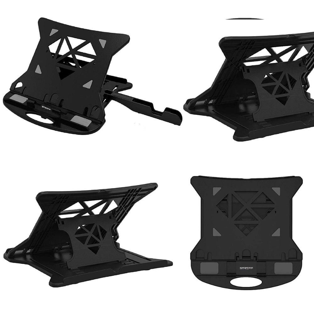 BEXT Adjustable Foldable Laptop Stand with Ventilation | Portable Tabletop Riser for Laptop & Tablet with Free Phone Stand