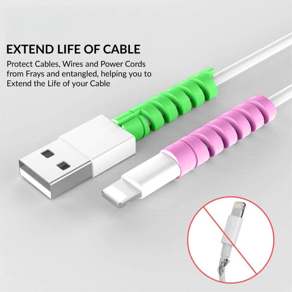 BEXT (10Pcs) Spiral Cable Protector Cord Saver for Charging Cables & Earphones | Silicone Wire Protector