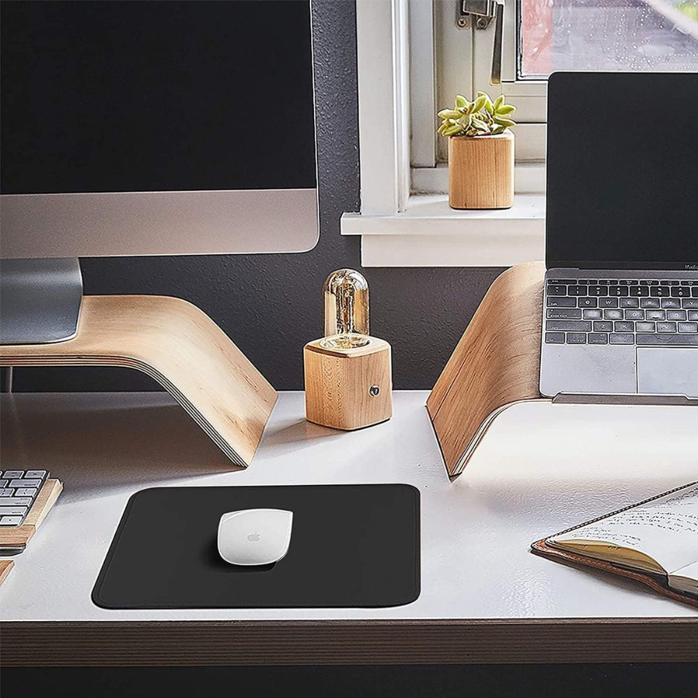 BEXT (2Pcs) Gaming Mouse Pad / Mouse Mat (23×19×0.2 cm) | Non-Slip Rubber Base | Waterproof Surface |(Black)