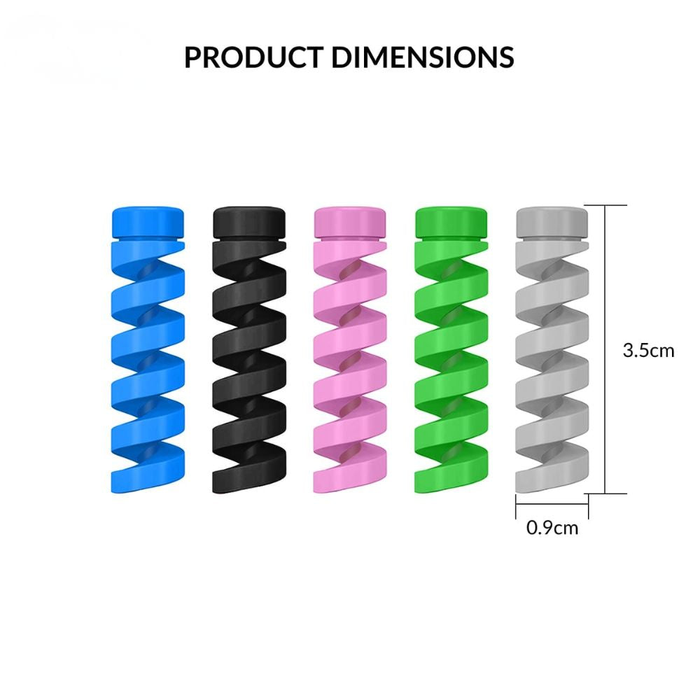 BEXT (10Pcs) Spiral Cable Protector Cord Saver for Charging Cables & Earphones | Silicone Wire Protector