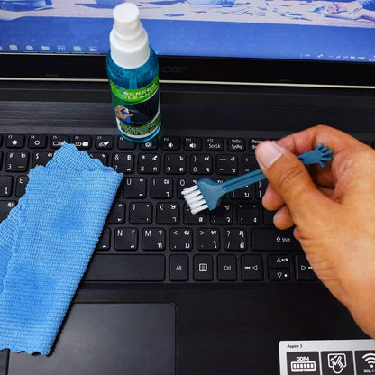 BEXT 3-in-1 Screen Cleaning Kit with Brush & Microfiber Cloth | Multi-Screen Cleaner for Laptop, Mobile & TV (80 ml)