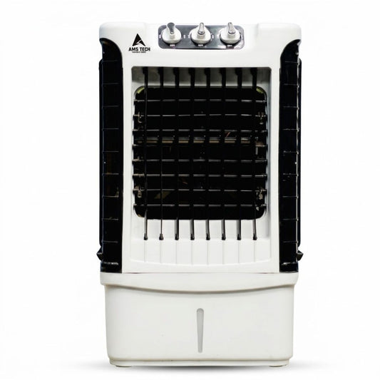 AMSTech Personal 12L Air Cooler | 2500 m³/hr Air Delivery | 40 ft Air Throw | 11 inch ABS Fan Blade | 100W Power Efficient Cooler | Table Top Design |