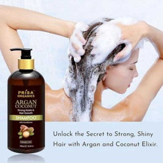 Argan Coconut Shampoo with conditioner for strong Hair Root and Hair Growth 300ml