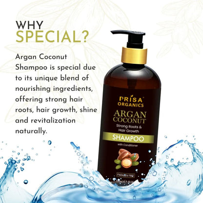 Argan Coconut Shampoo with conditioner for strong Hair Root and Hair Growth 300ml