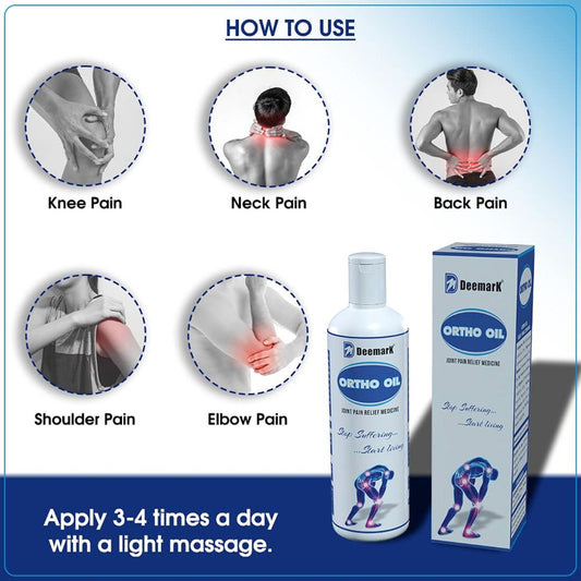 Deemark Ortho Ayurvedic Pain Relief Oil for Joints Pain, Knee & Back Pain