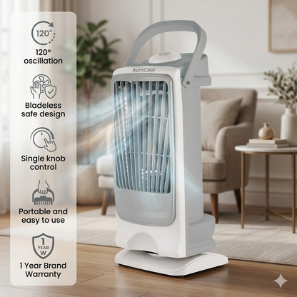 Aura High Speed Tower Fan | Bladeless Design | 120° Oscillation | 3 Speed Control | 1 Year Warranty