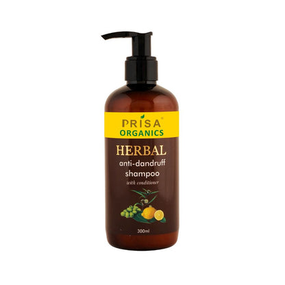 Prisa Organics Herbal Anti Dandruff Shampoo With Conditioner, 300 ml