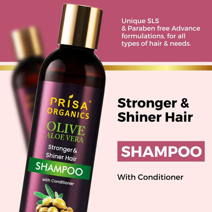 Prisa Organics Olive AloeVera Nourishing Shampoo with Conditioning, 200ml