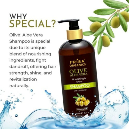 Prisa Organics Olive AloeVera Nourishing Shampoo with Conditioner, 300ml