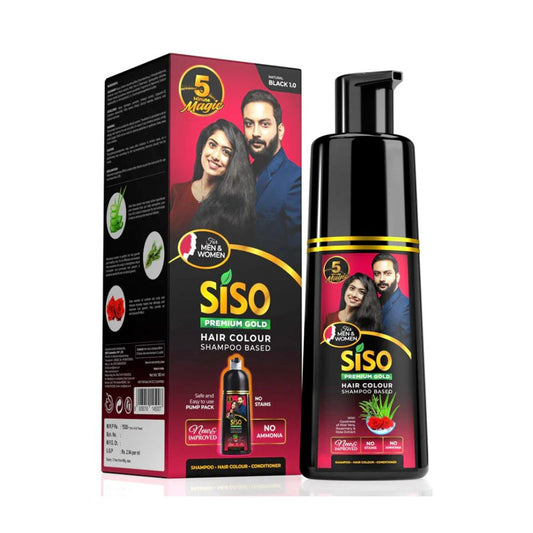 Permanent Hair Color Shampoo with Pump, Natural Black 380ml