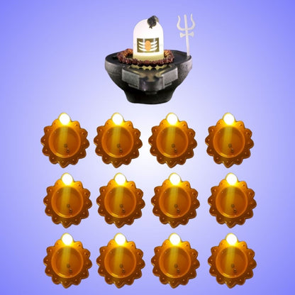 Rechargeable Shivling with Mantra Chanting Feature and Water Sensor Diyas (6,12,24,36) Combo