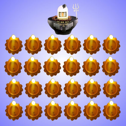Rechargeable Shivling with Mantra Chanting Feature and Water Sensor Diyas (6,12,24,36) Combo