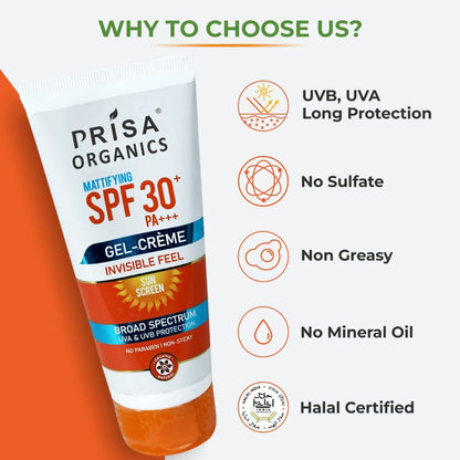 SPF 30 Sun Screen Gel Cream | Broad Spectrum UVA & UVB, PA+++ (100 g)
