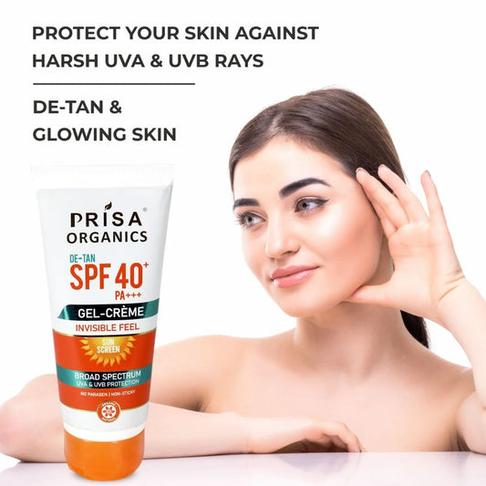 SPF 40 Sun Screen Gel Cream | Broad Spectrum UVA & UVB, PA+++ (100 g)