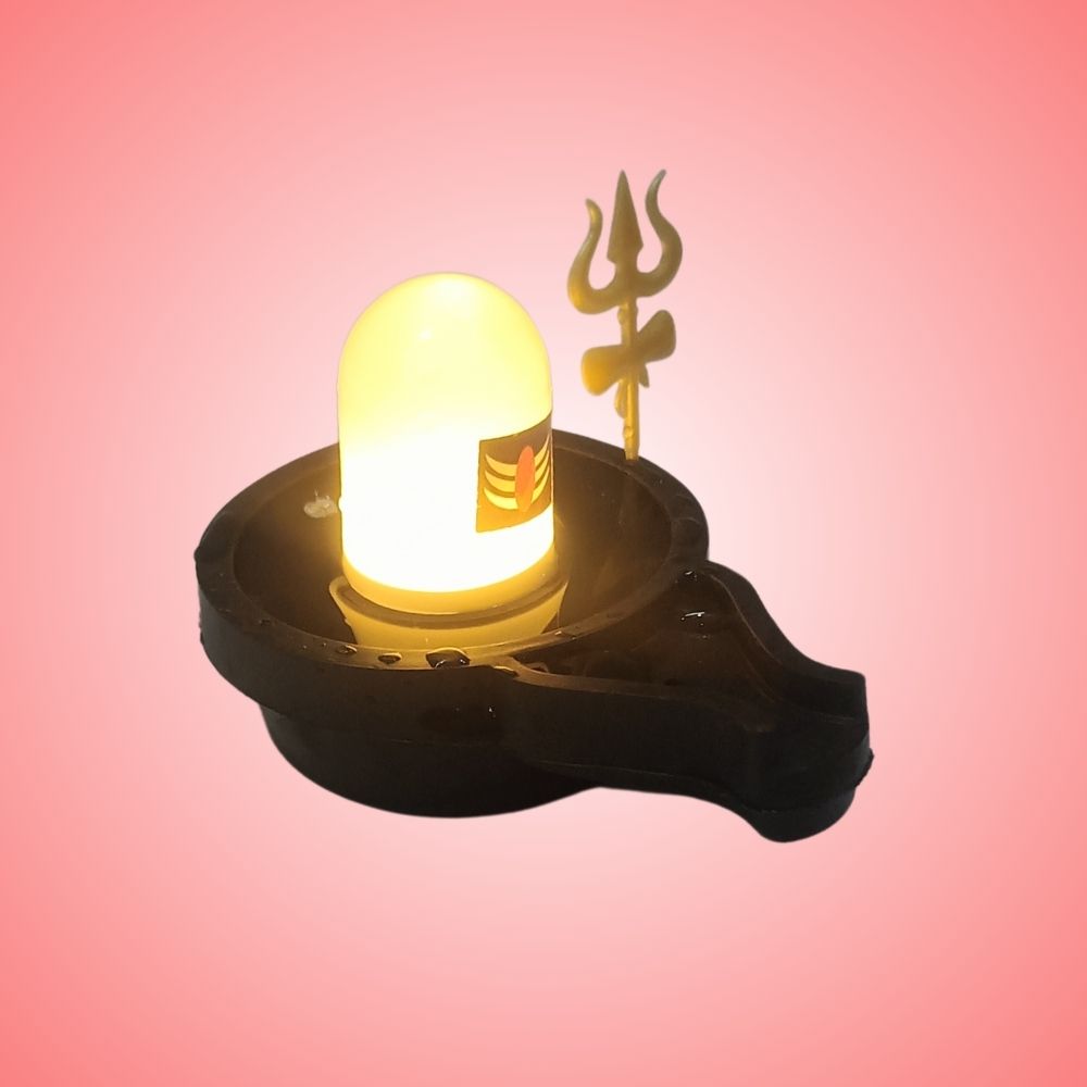 Water Sensor Glowing Shivling with Trishul