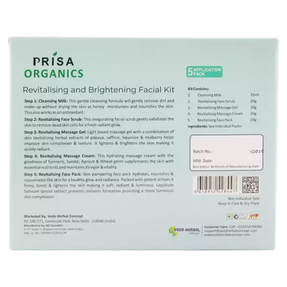 Prisa Organics Skin Revitalising & Brightening Facial Kit, 105g