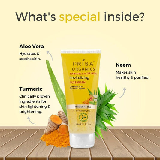 Prisa Organics Turmeric & Aloevera Revitalizing Face Wash
