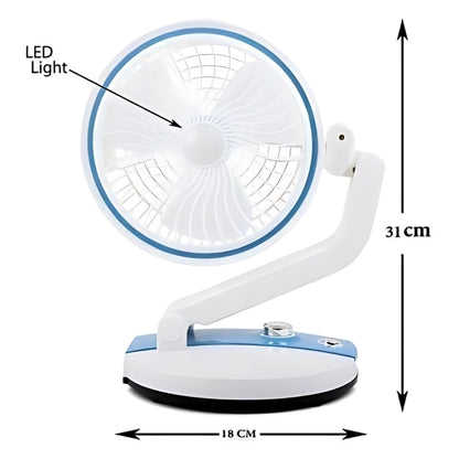Rechargeable Folding Fan with Emergency Light
