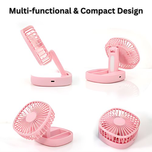 Rechargeable Portable Fan with Light