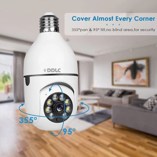 Wireless 360° CCTV Camera for bulb holder